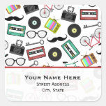 Hipster Themed  Address Sticker