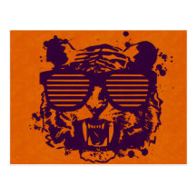 Hipster Tiger Post Cards