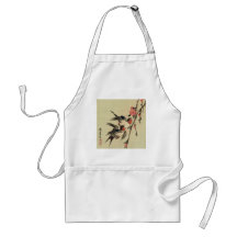 Hiroshige Swallows and Peach Blossoms Apron
