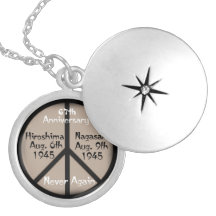 Hiroshima-Nagasaki Peace Sign/Anniversary Date Pendant
