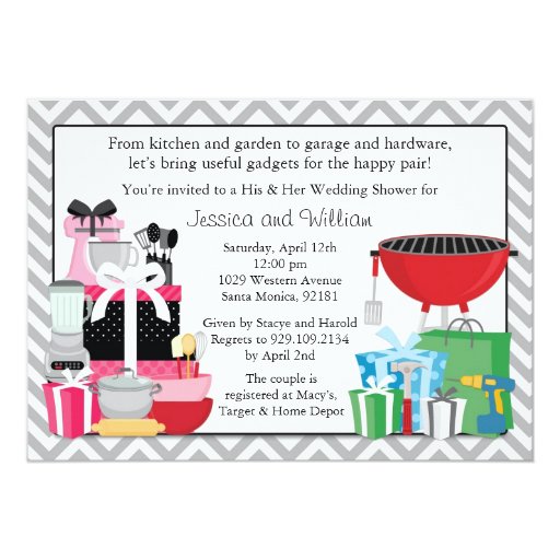 His and Hers Wedding Shower Invitation Zazzle
