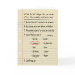 HIS LIST - Thanks Groomsmen - FUNNY cards