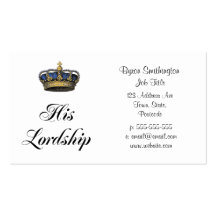 His Lordship Business Card Templates
