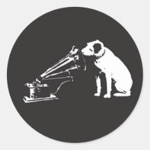 His Master´s Voice Round Stickers