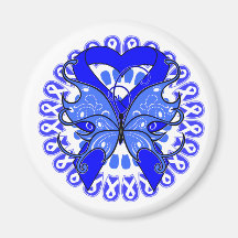 Histiocytosis Butterfly Circle of Ribbons Fridge Magnet