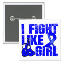 Histiocytosis I Fight Like a Girl (Grunge) Pinback Buttons