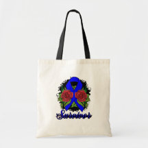 Histiocytosis Survivor Rose Grunge Tattoo Canvas Bags