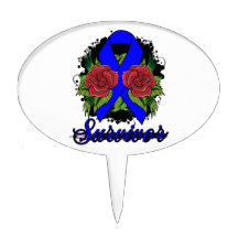 Histiocytosis Survivor Rose Grunge Tattoo Cake Picks