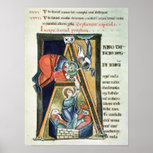 Historiated initial 'A' depicting Daniel Posters
