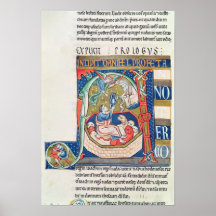 Historiated initial 'A' Depicting Daniel Print