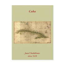 Historic 1639 Map of Cuba by Joan Vinckeboons