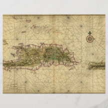 Historic 1639 Map of Hispaniola - Joan Vinckeboons Custom Flyer