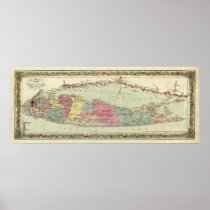 Historic 1855-1857 Travellers Map of Long Island