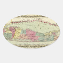 Historic 1855-1857 Travellers Map of Long Island Oval Stickers