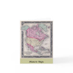 Historic 1860 Map of North America Cards