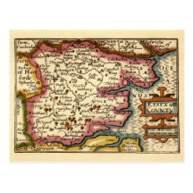 Historic Essex County Map, England Post Card