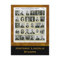 Historic Lincoln Stamps: Art Print Postcard