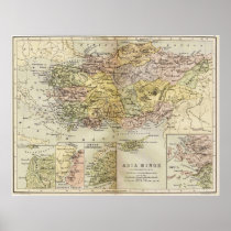 Historic Map of Ancient Asia Minor Anatolia Poster