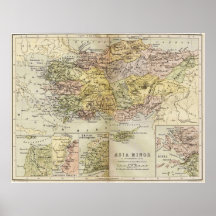 Historic Map of Ancient Asia Minor Anatolia Poster