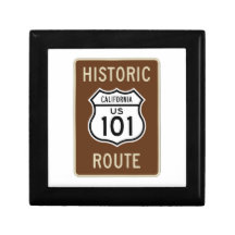 Historic Route U.S. Route 101 (California) Sign Jewelry Box
