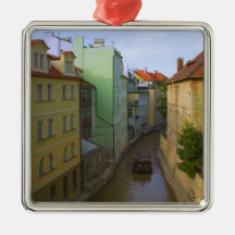 Historical buildings with canal, Prague, Czech Christmas Ornament