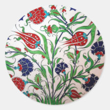 Historical Dianthus and Tulip Pattern - Tile Art Stickers