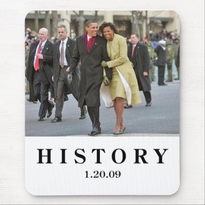 HISTORY: Barack and Michelle Obama Inauguration Mouse Mat by BeezKneez