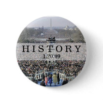 HISTORY: Crowd at Inauguration Ceremony Pinback Buttons
