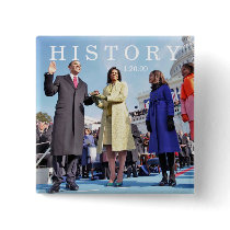 HISTORY: Obama Family at Inauguration Ceremony Pinback Buttons