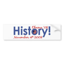 History Obama Wins 2008 Bumper Sticker