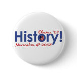 History Obama Wins 2008 buttons