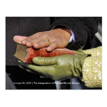 HISTORY: President Obama's Hand on Lincoln Bible Postcard