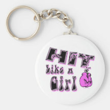 Hit Like A Girl Keychain