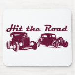 Hit the Road - Hot Rods flat burgundy mousepads