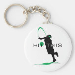 Hit This Green Pitcher Softball Keychain