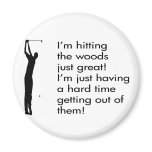 Hitting The Woods Golf Design magnets