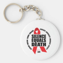 HIV/AIDS: Silence Equals Death Key Chain