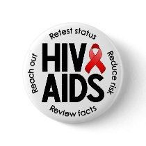 HIV/AIDS White Button