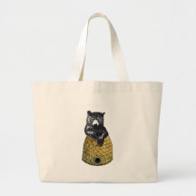hive bear tote bag