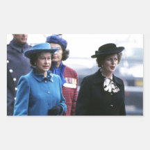 HM Queen Elizabeth II-Margaret Thatcher Sticker