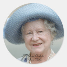 HM Queen Elizabeth, The Queen Mother 1988 Round Sticker