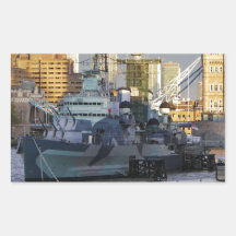 HMS Belfast. Rectangle Stickers