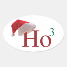 Ho Ho Ho 3 Merry Christmas to the 3rd power Oval Sticker