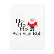 Ho Ho Ho Blah Blah Blah Christmas Postcard