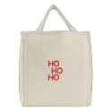 HO, HO, HO embroidered bags