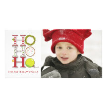HO HO HO Holiday Christmas Greeting Photo Card