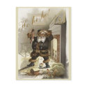 Ho ho ho traditional Santa Christmas postcard