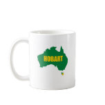Hobart Green and Gold Map T-Shirt mugs