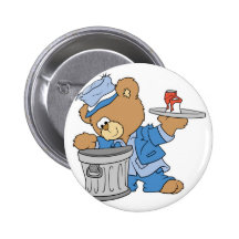 Hobo Teddy Bear Pinback Buttons