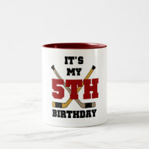 Hockey 5th Birthday Tshirts and Gifts Coffee Mugs
